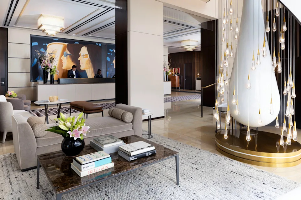 The beautiful lobby of The Langham, New York.